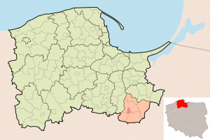 Map of Poland showing Kwidzyn